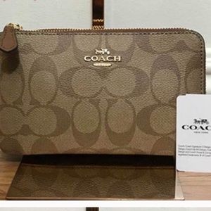 NWOT Coach Signature Double Zipper Wallet